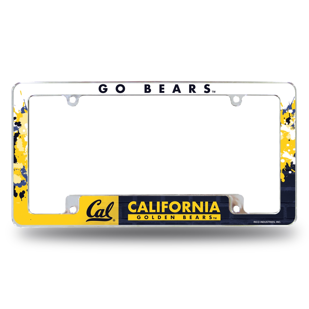 AFC290601B NCAA Cal Berkeley Golden Bears Primary All Over Chrome License Plate Frame, 12 x 6 in.
