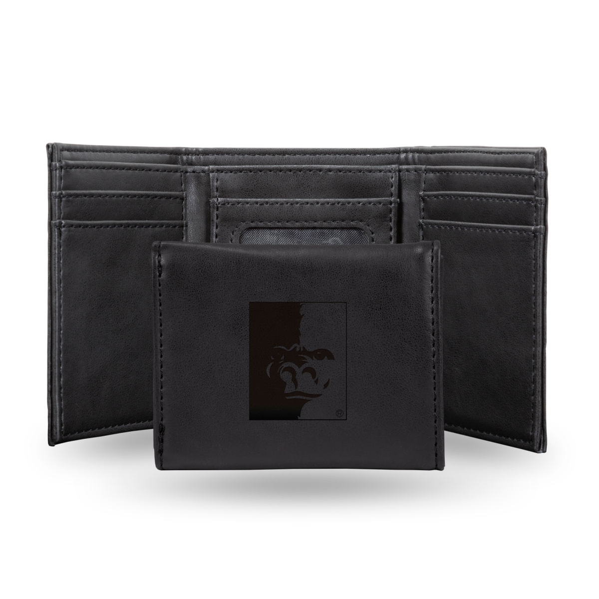 LETRI310501BK NCAA Pittsburg State Gorillas Black Laser Engraved Tri-Fold Wallet