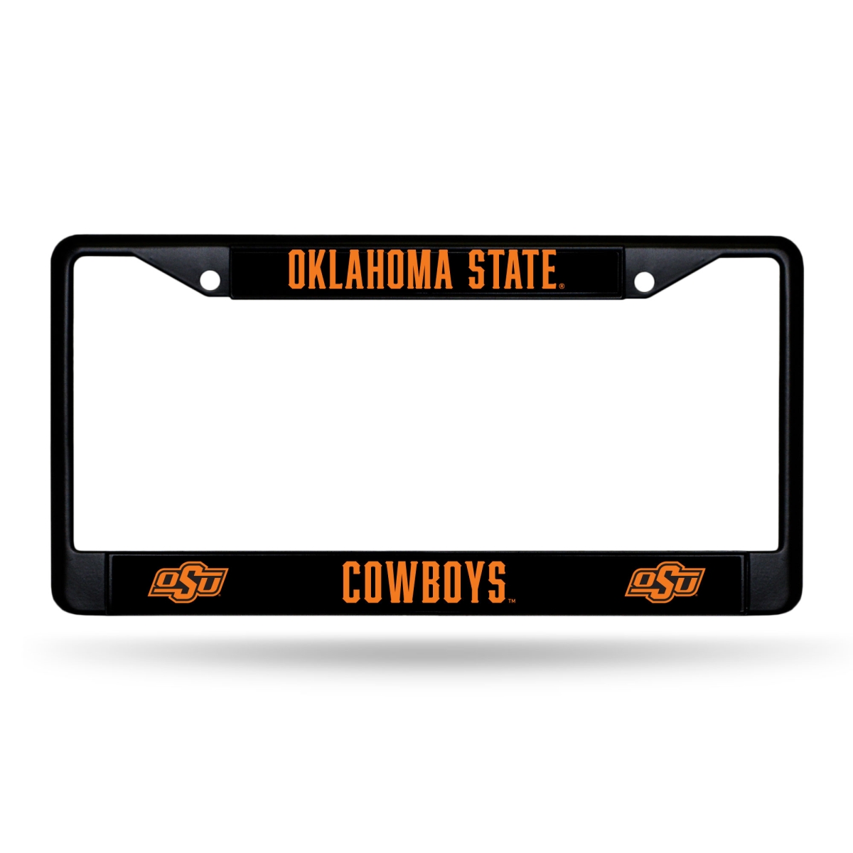 FBC230001 NCAA Oklahoma State Cowboys Primary Black License Plate Frame, 12 x 6 in.