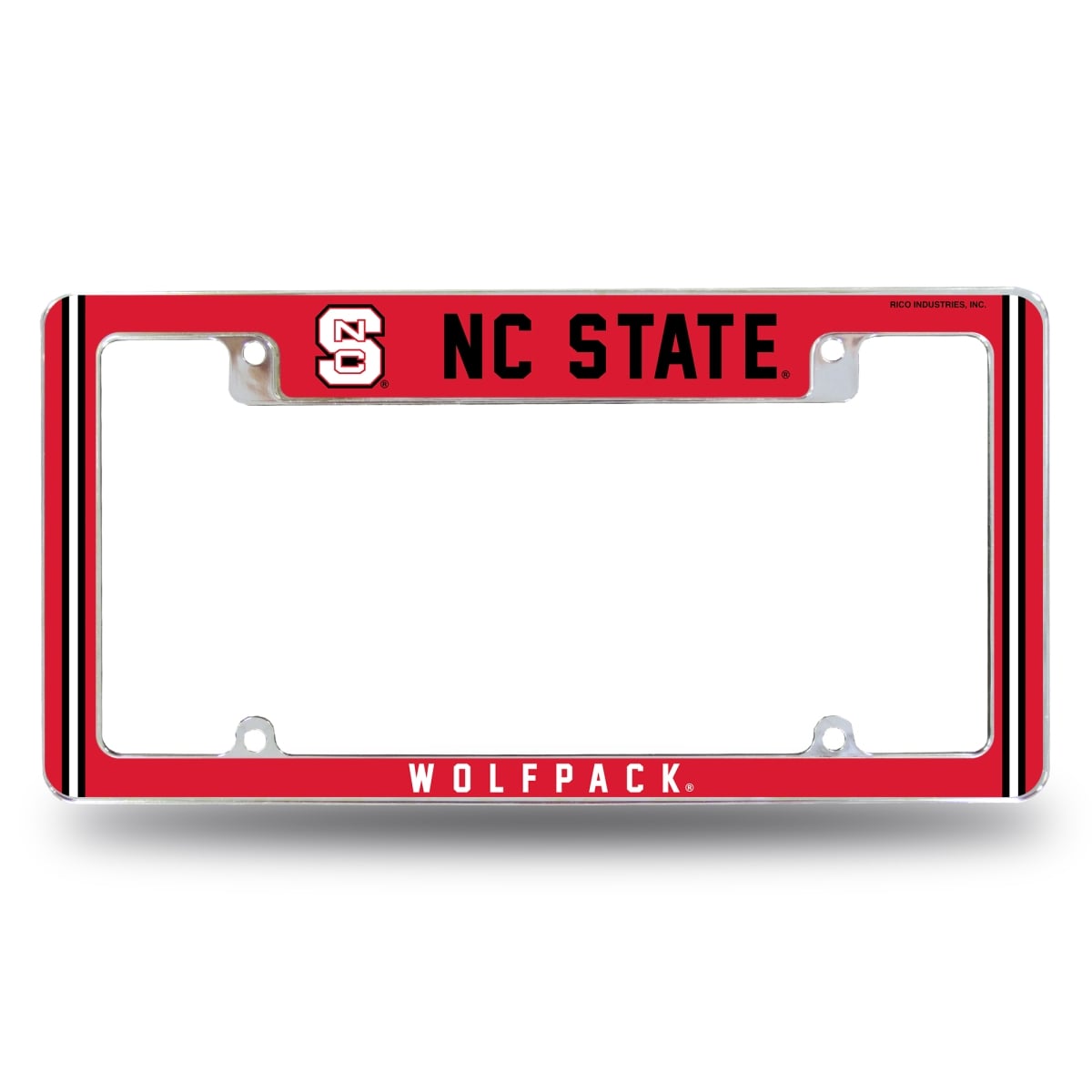 AFC130210T NCAA North Carolina State Wolfpack Classic All Over Chrome License Plate Frame, 12 x 6 in.