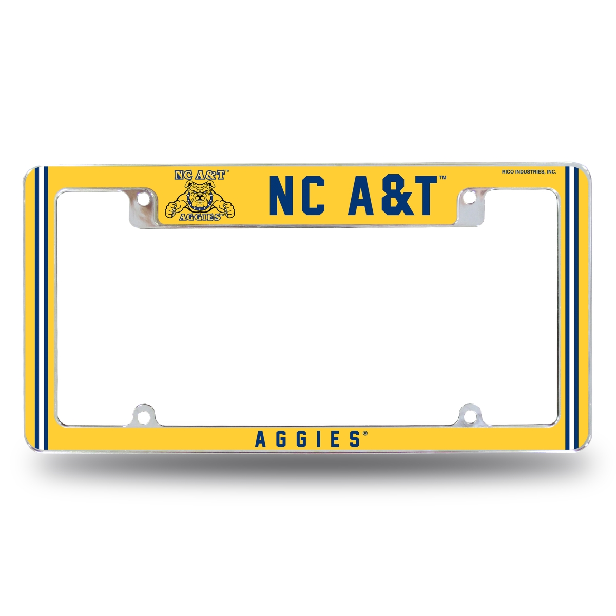 AFC131310T NCAA North Carolina A&T Aggies Classic All Over Chrome License Plate Frame, 12 x 6 in.