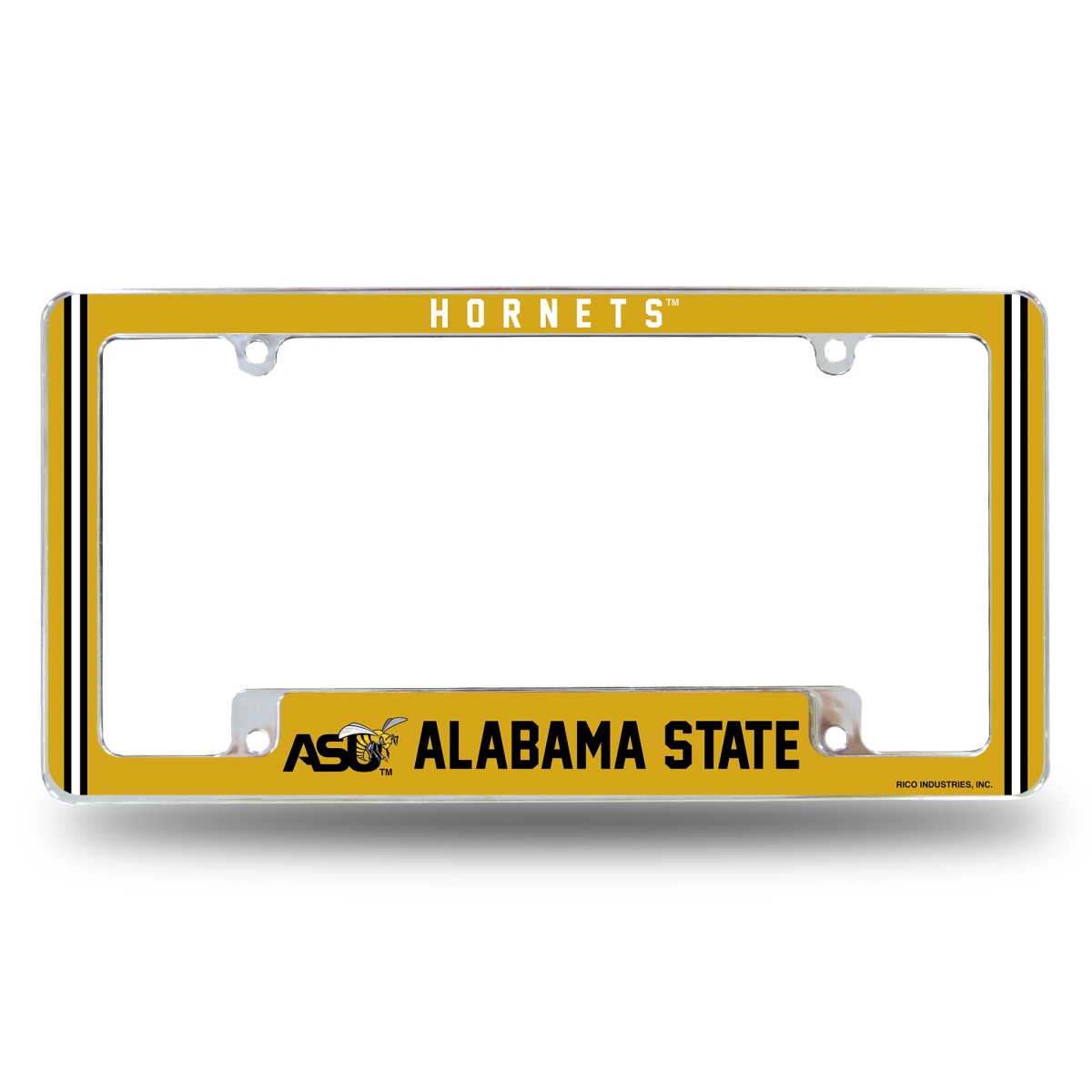 AFC150710B NCAA Alabama State Hornets Classic All Over Chrome License Plate Frame, 12 x 6 in.