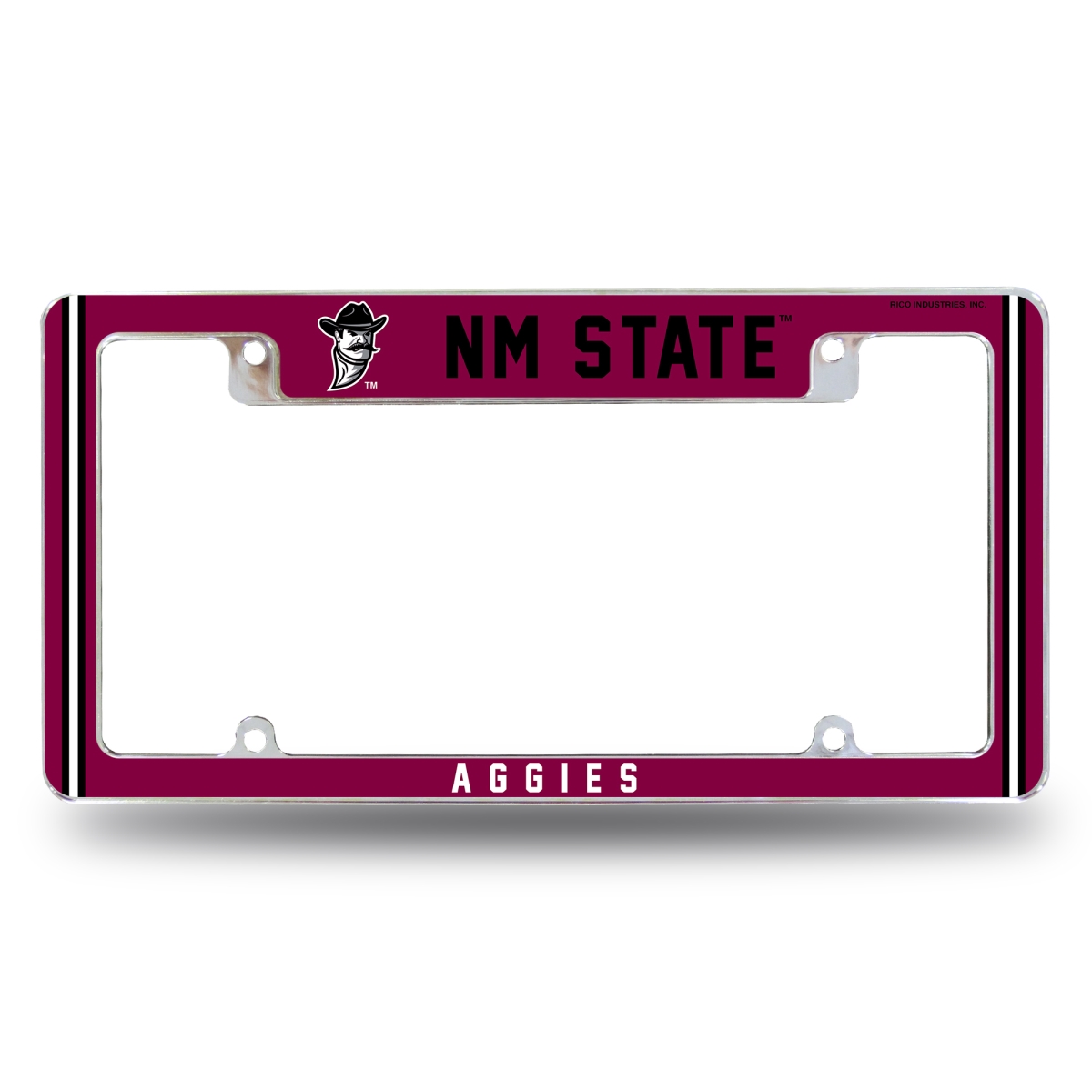 AFC440210T NCAA Mexico State Aggies Classic All Over Chrome License Plate Frame, 12 x 6 in.