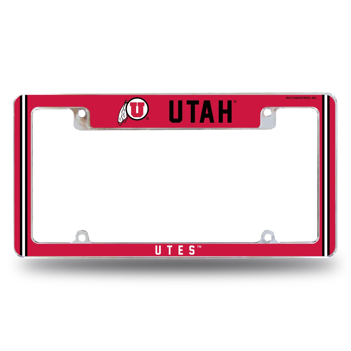 AFC530110T NCAA Utah Utes Classic All Over Chrome License Plate Frame, 12 x 6 in.