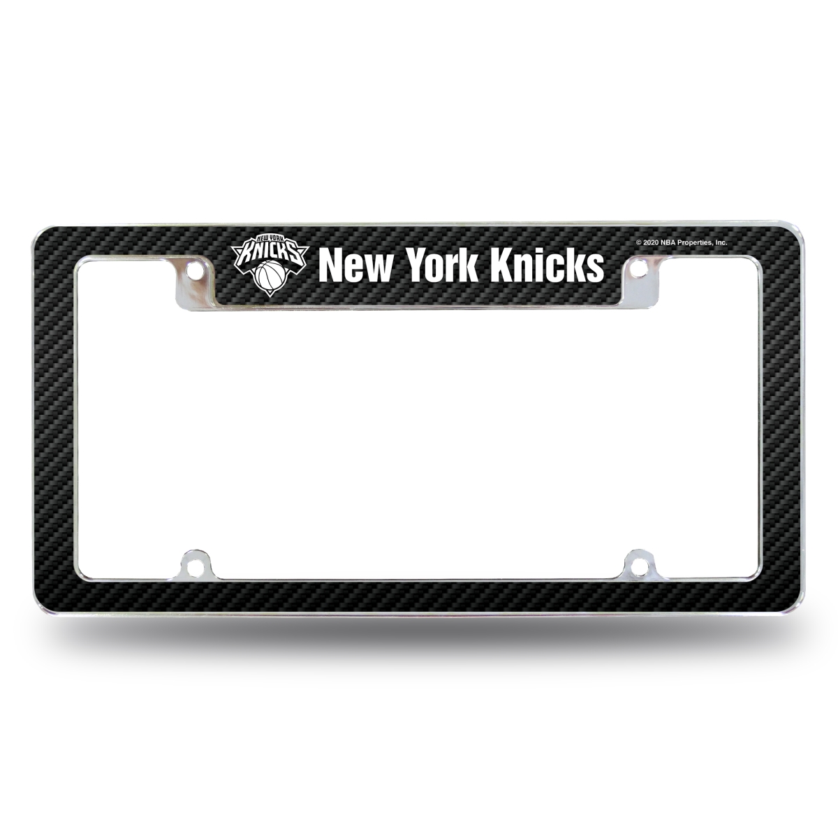 AFC81002TCF NBA Basketball York Knicks Black All Over Chrome License Plate Frame, 12 x 6 in.