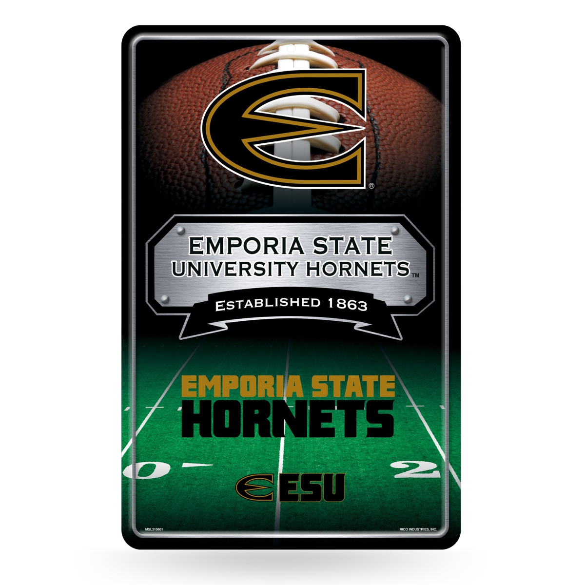 Picture of Rico Industries MSL310602 NCAA Emporia State Hornets 11 x 17 in. Home Decor Sign