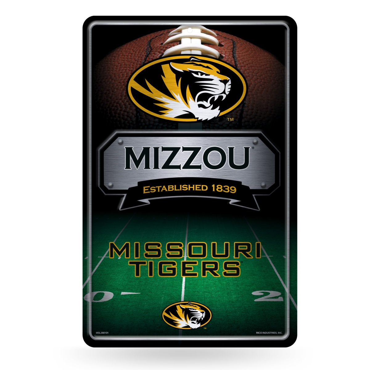 Picture of Rico Industries MSL390102 NCAA Missouri Tigers 11 x 17 in. Home Decor Sign
