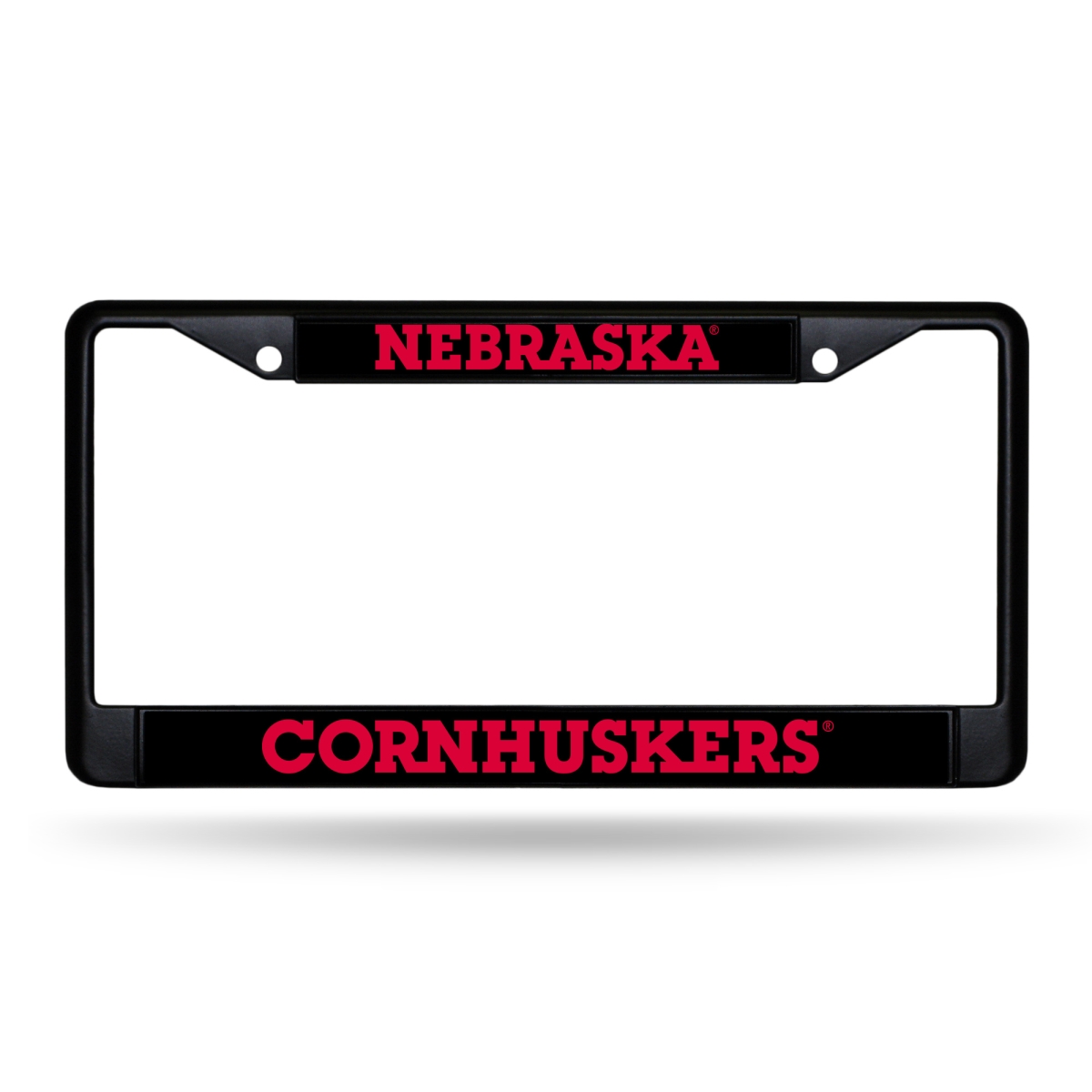 FBC410106 NCAA Nebraska Cornhuskers Standard Black License Plate Frame, 12 x 6 in.
