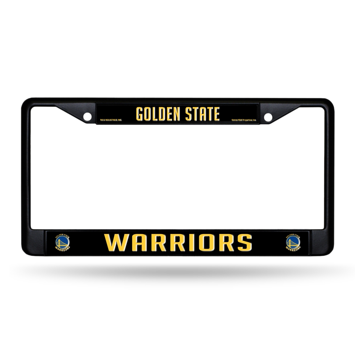FBC96005 NBA Basketball Golden State Warriors Standard Black License Plate Frame, 12 x 6 in.