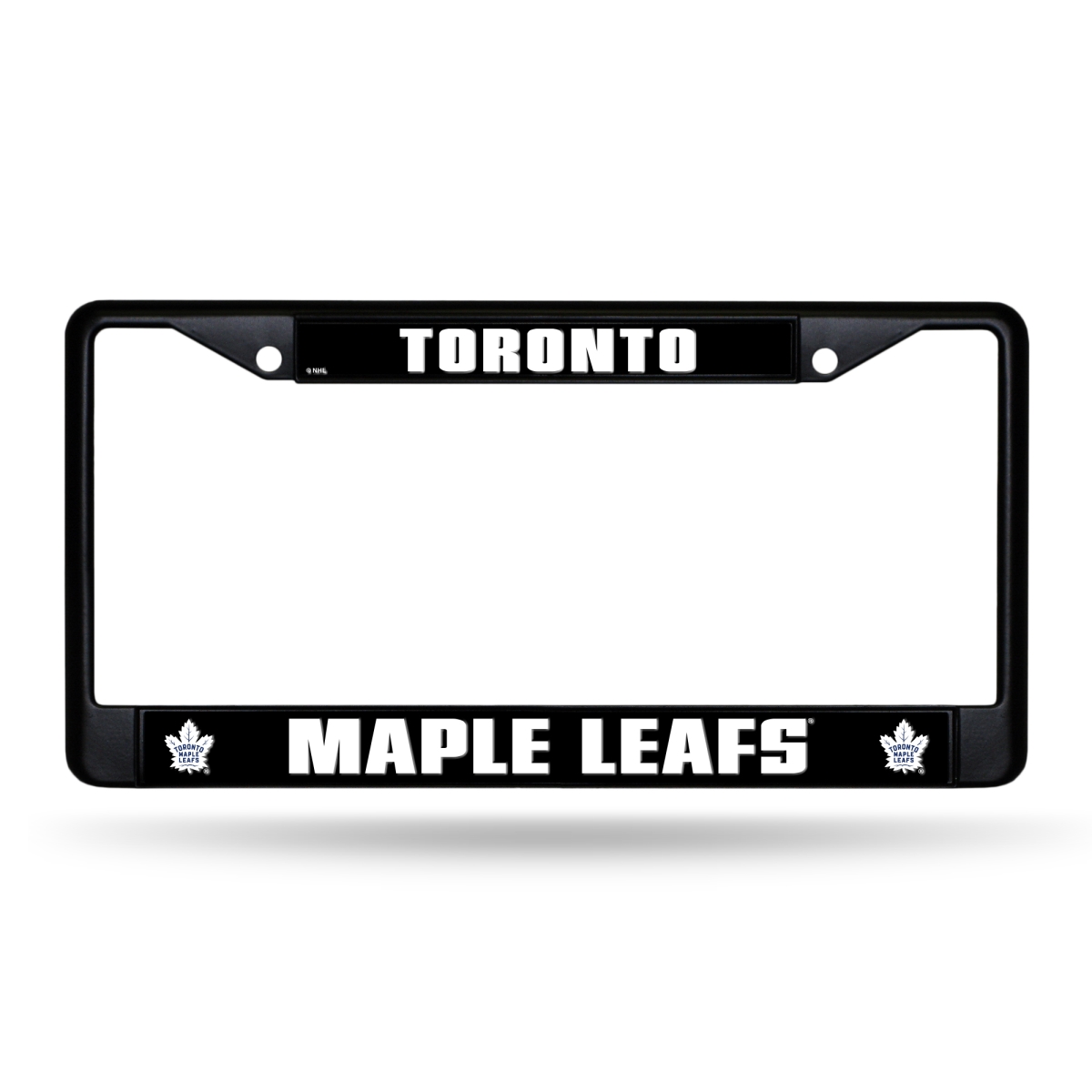 FBC8703 NHL Hockey Toronto Maple Leafs Black License Plate Frame, 12 x 6 in.