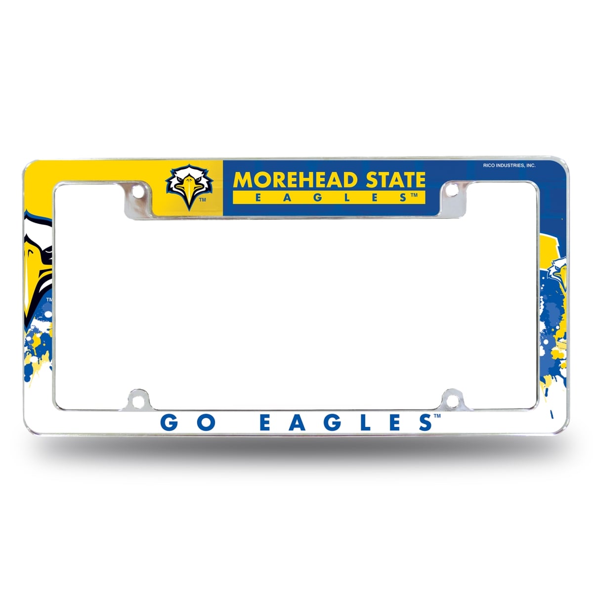 AFC190501T NCAA Morehead State Eagles Primary All Over Chrome License Plate Frame, 12 x 6 in.
