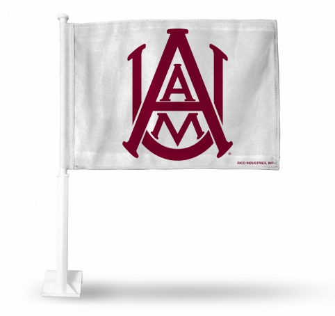 RicoIndustries FG150502 Alabama A&M Interlock Car Flag - White
