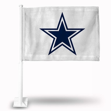 Dallas Cowboys Car Flag - White - Durable Polyester - Double-Sided Design