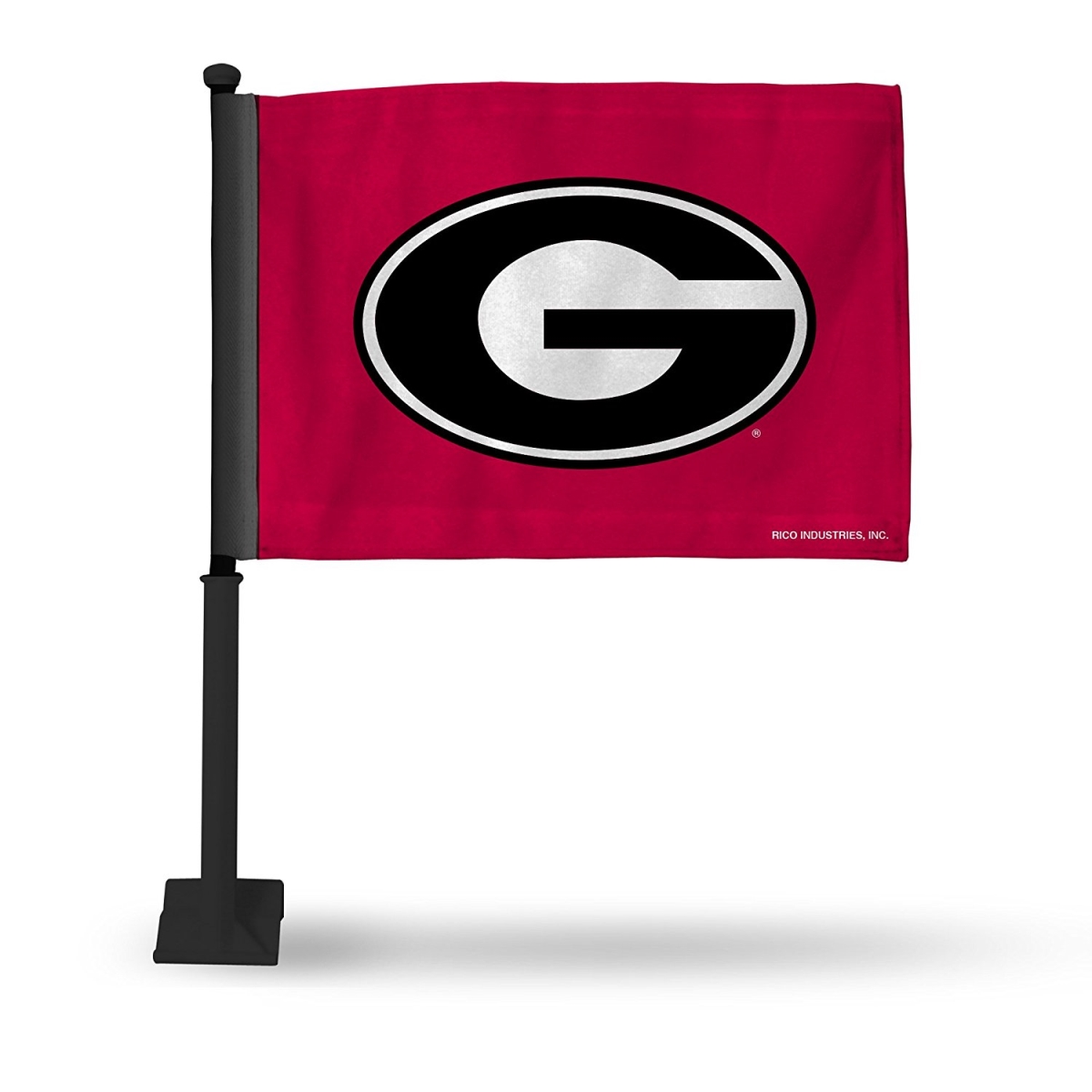 RicoIndustries FGK110105 Georgia Bulldogs Red Car Flag, Black Pole