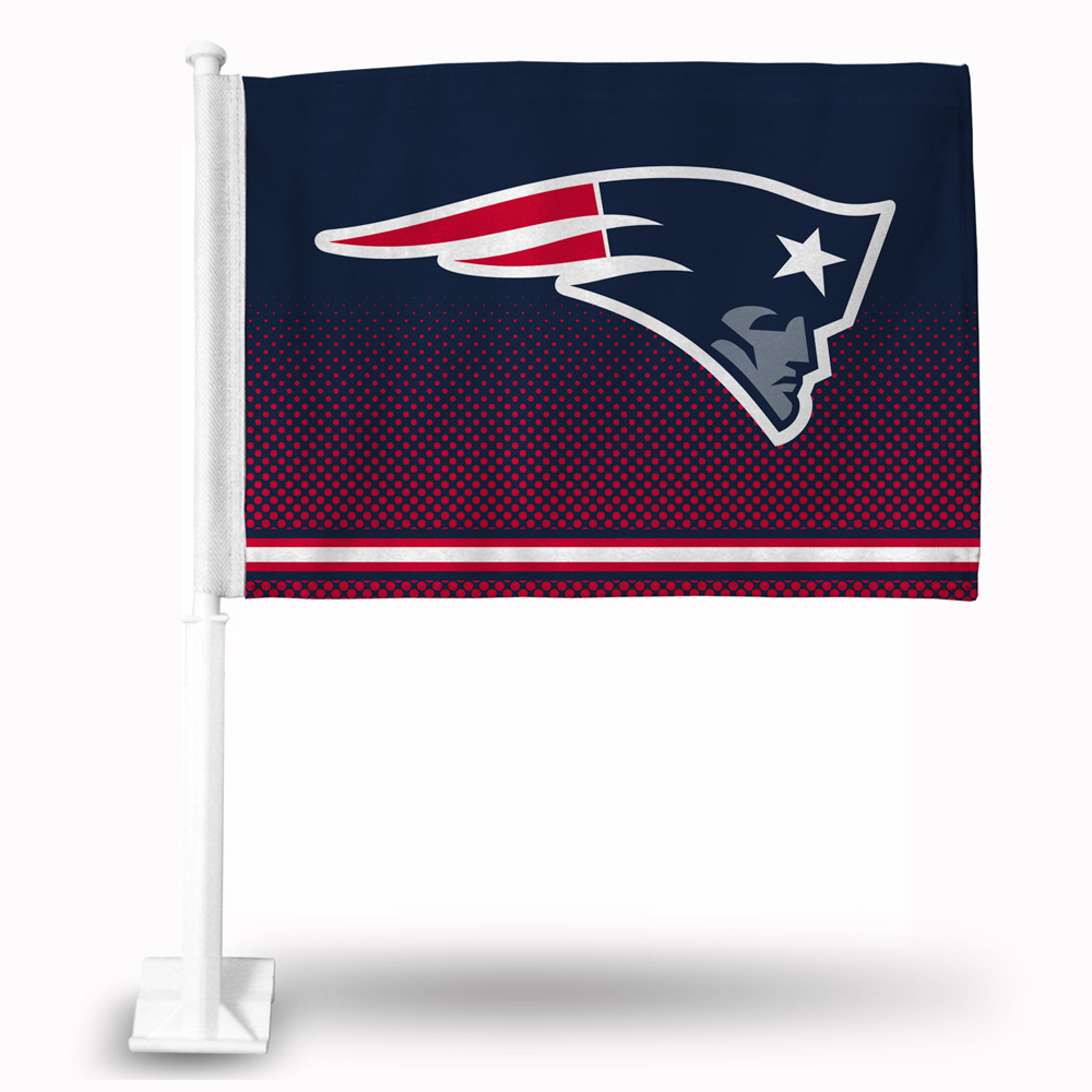 RicoIndustries  New England Patriots Car Flag with White Pole