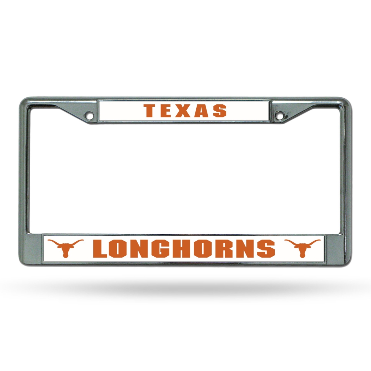 Rico  12 x 6 in. NCAA Texas Longhorns Chrome License Plate Frame