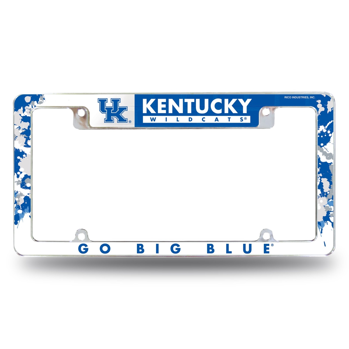 AFC190101T NCAA Kentucky Wildcats University All Over Chrome License Plate Frame