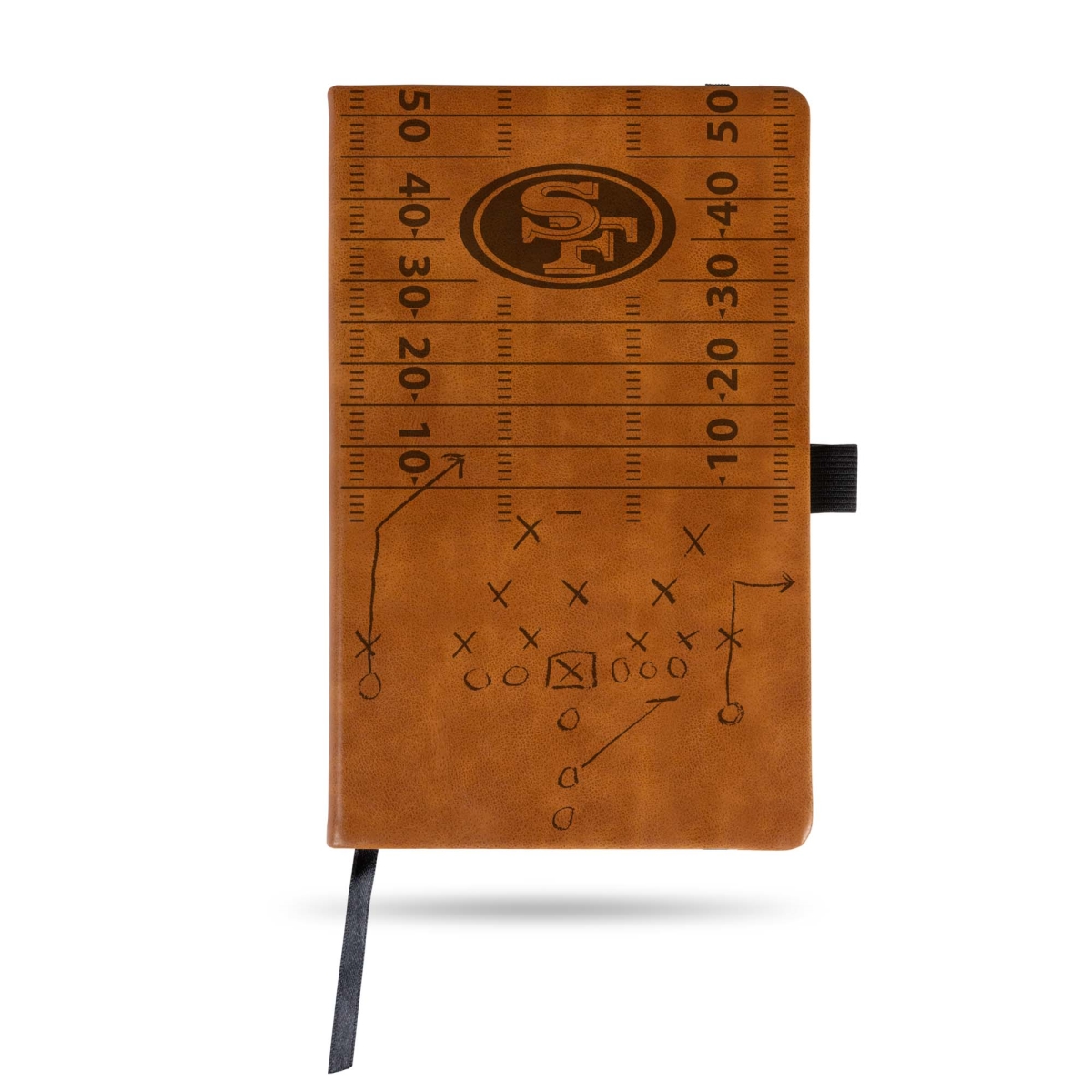 Rico LESPD1901BR NFL San Francisco 49ers Laser Engraved Notepad with Elastic Band, Brown