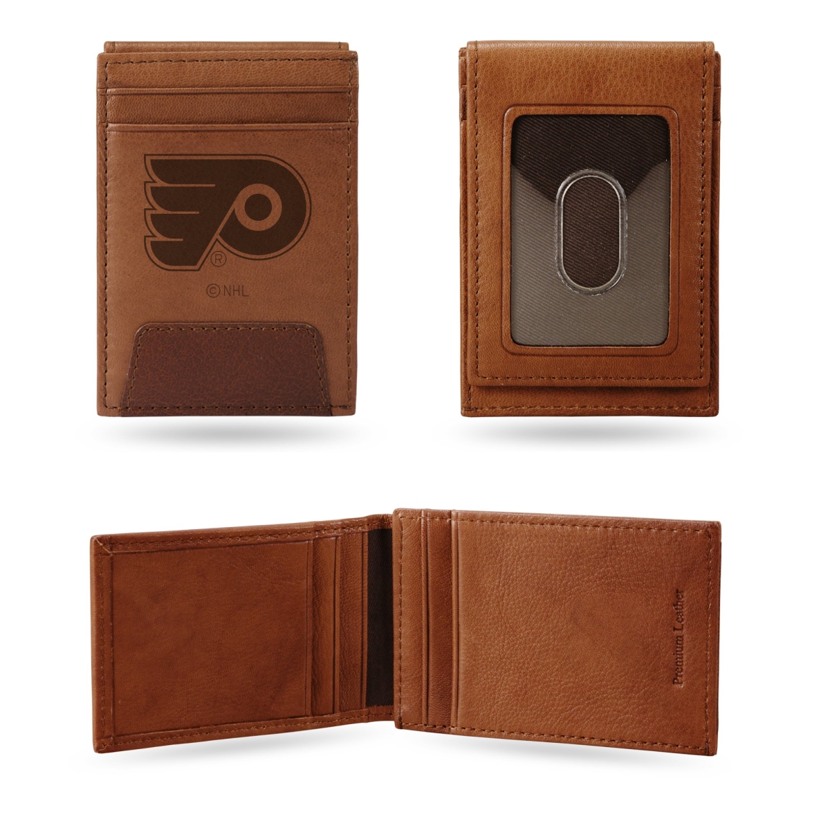 Picture of Sparo FPW7401 NHL Philadelphia Flyers Premium Leather Front Pocket Wallet