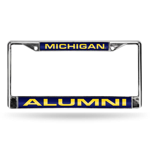 Rico FCLA220010 NCAA Michigan Wolverines Alumni Laser Chrome License Plate Frame