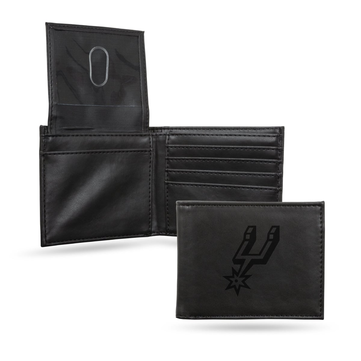 NBA San Antonio Spurs Laser Engraved Wallet - Black - Compact Design - Durable