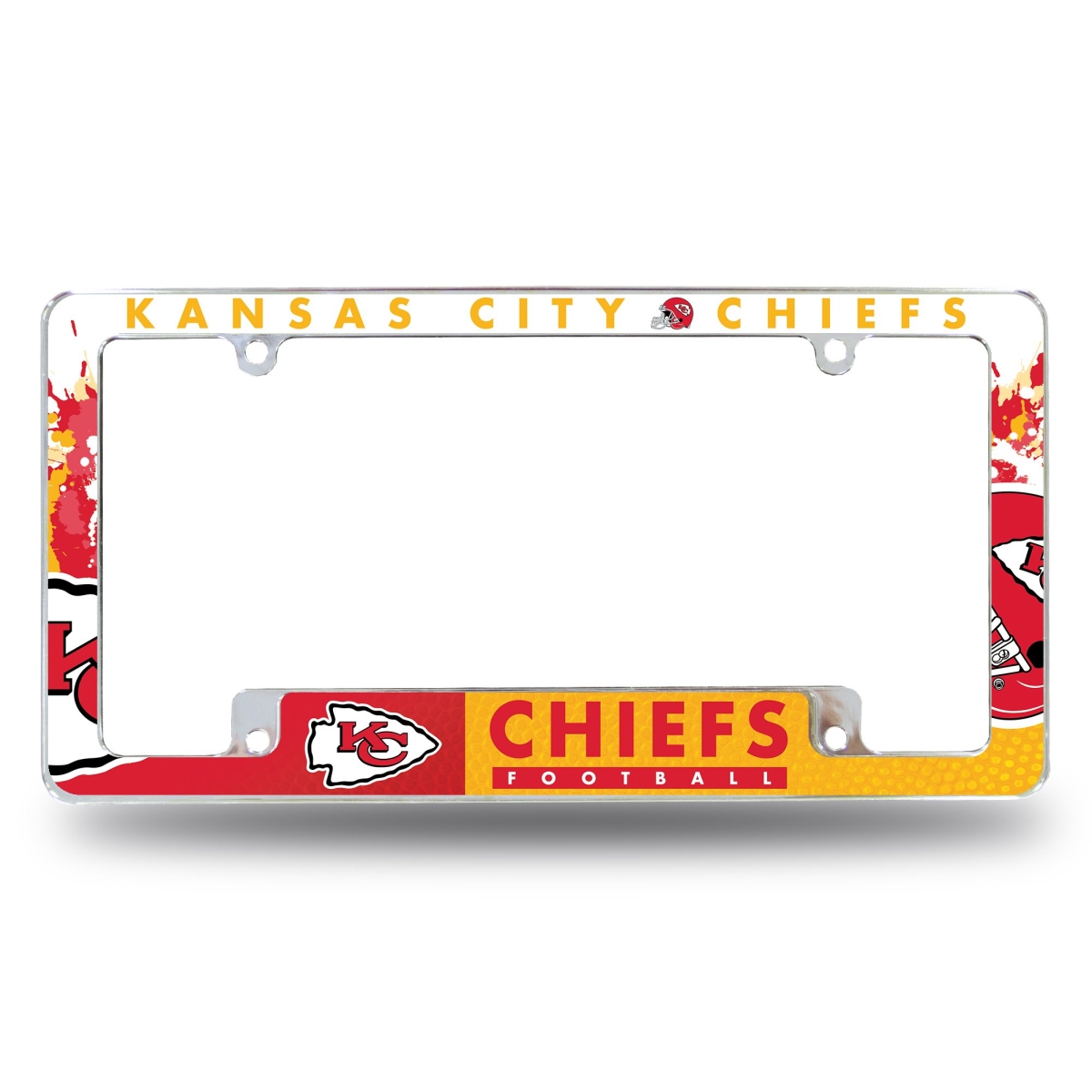 NFL Kansas City Chiefs All Over Chrome License Plate Frame