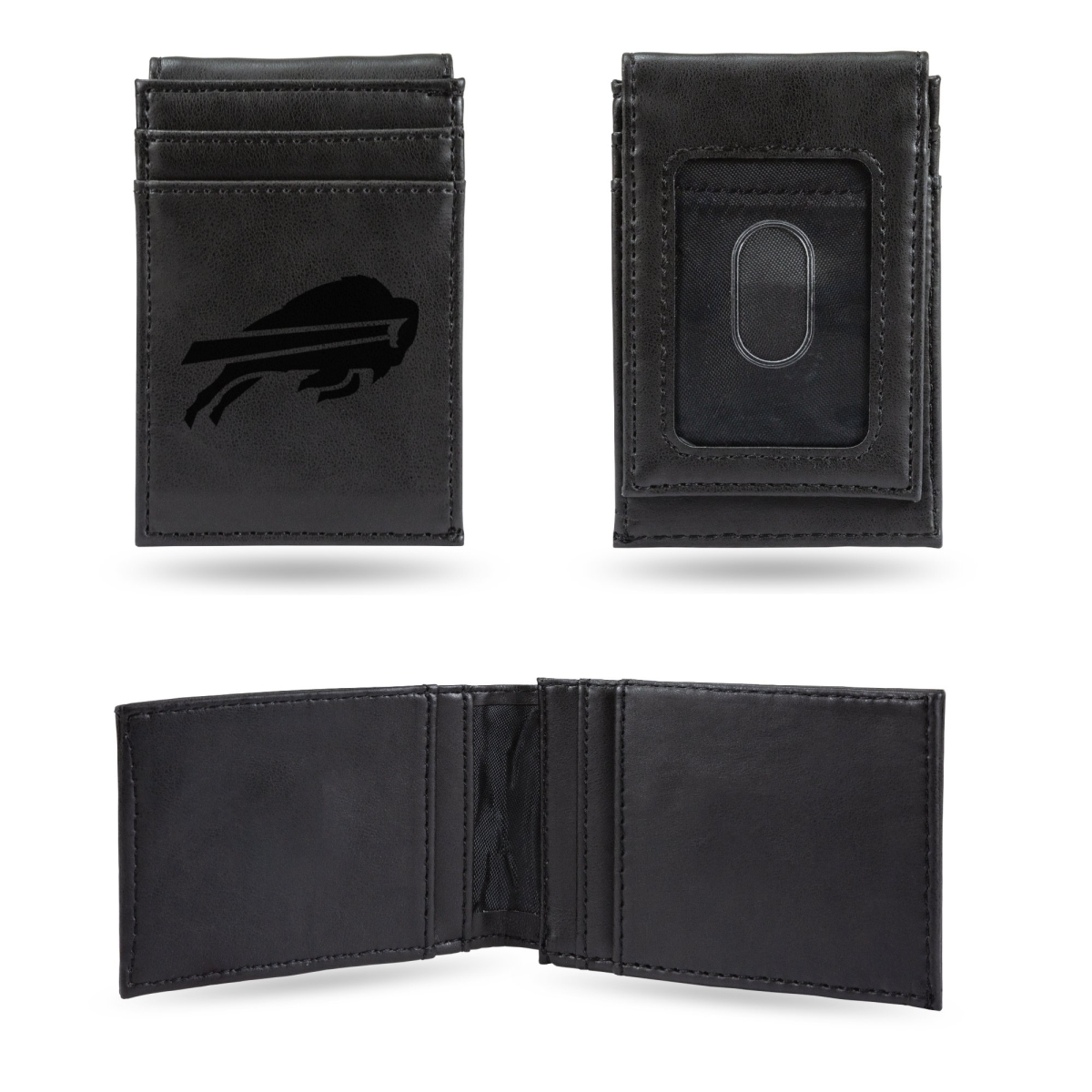 Picture of Rico LEFPW3501BK NFL Buffalo Bills Laser Engraved Black Front Pocket Wallet