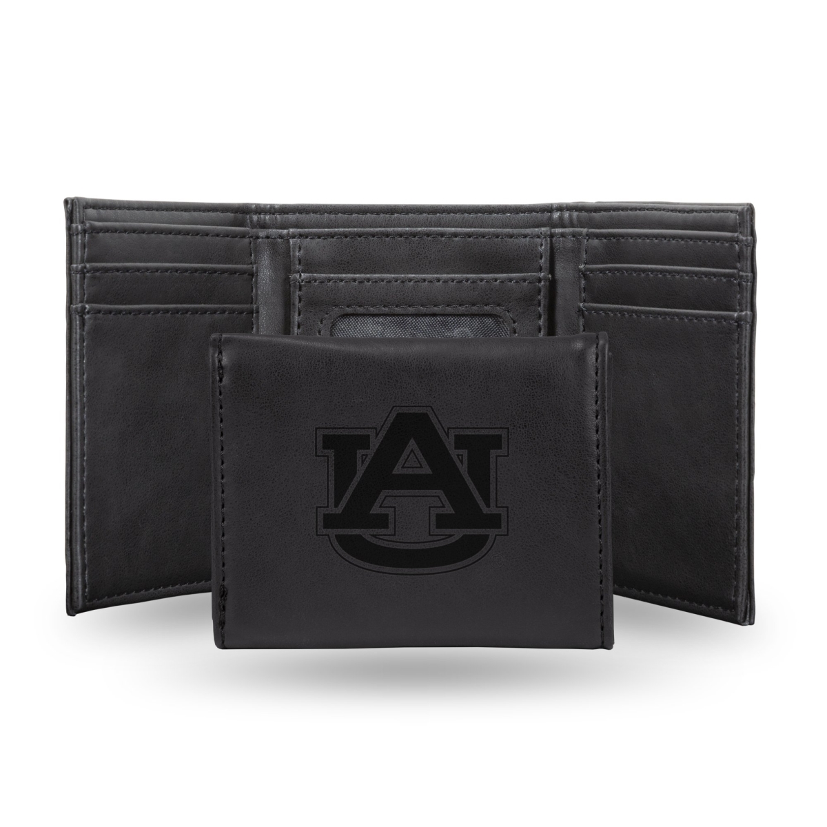 Picture of Rico LETRI150201BK NCAA Auburn Tigers Laser Engraved Black Trifold Wallet