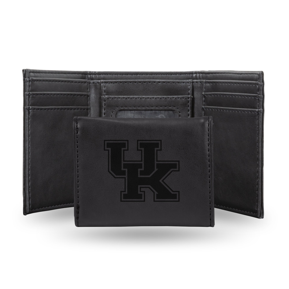 Rico  NCAA Kentucky Wildcats University Laser Engraved Black Trifold Wallet