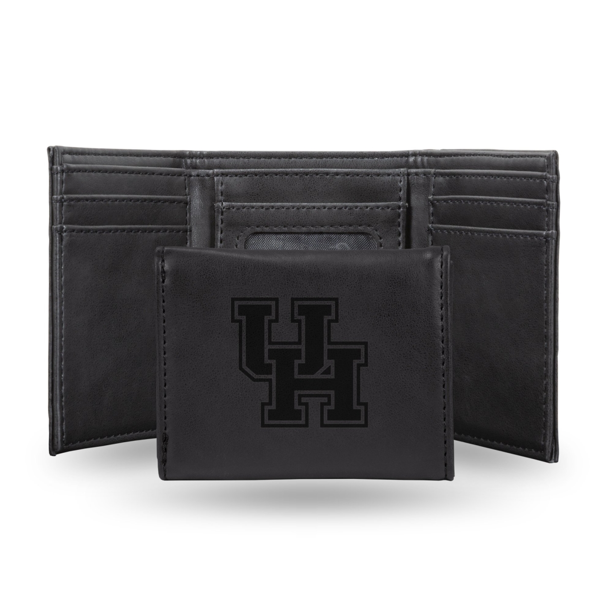 Picture of Rico LETRI261301BK NCAA Houston Cougars Laser Engraved Black Trifold Wallet