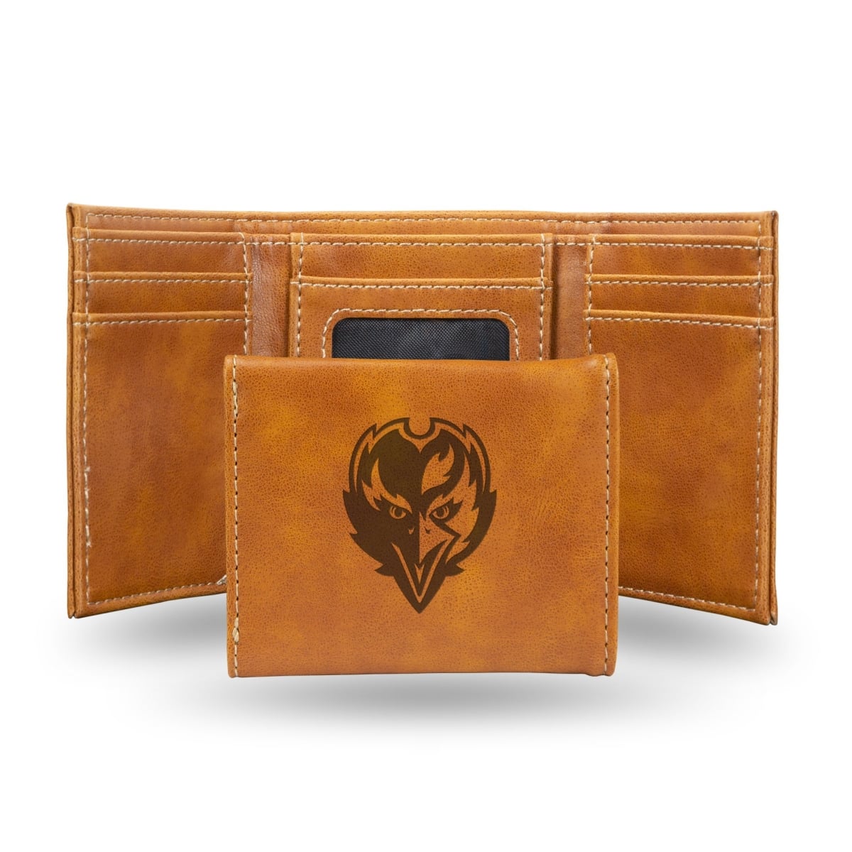 Rico  NFL Baltimore Ravens Laser Engraved Brown Trifold Wallet