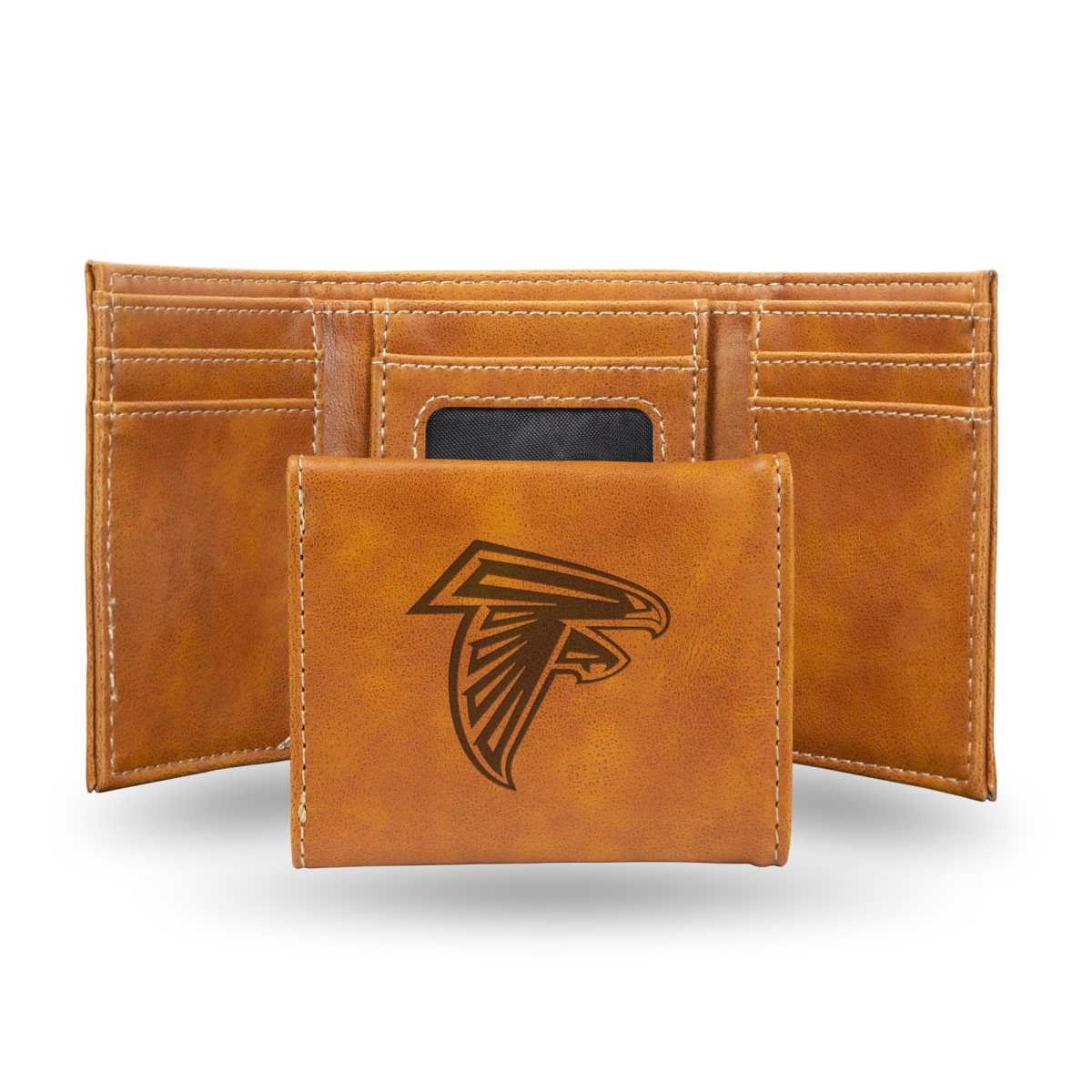 Rico  NFL Atlanta Falcons Laser Engraved Brown Trifold Wallet