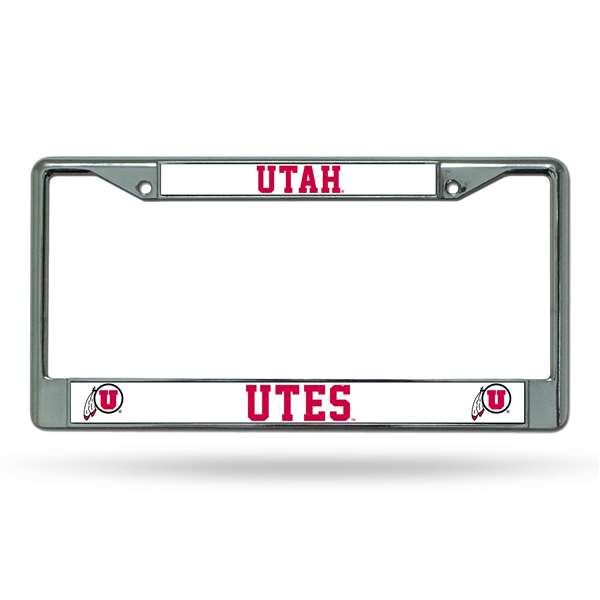 FC530103 12 x 6 in. Utah Utes Chrome License Plate Frame
