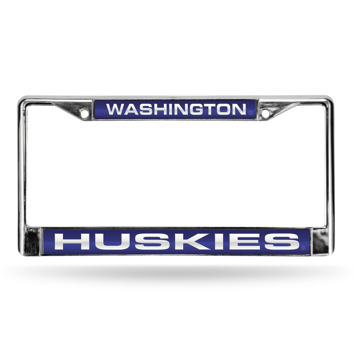 FCL490202 12 x 6 in. Washington Huskies Laser Chrome Purple License Plate Frame