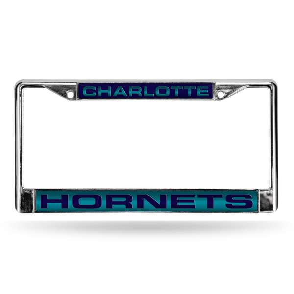 FCL66001 12 x 6 in. Charlotte Hornets Laser Chrome License Plate Frame