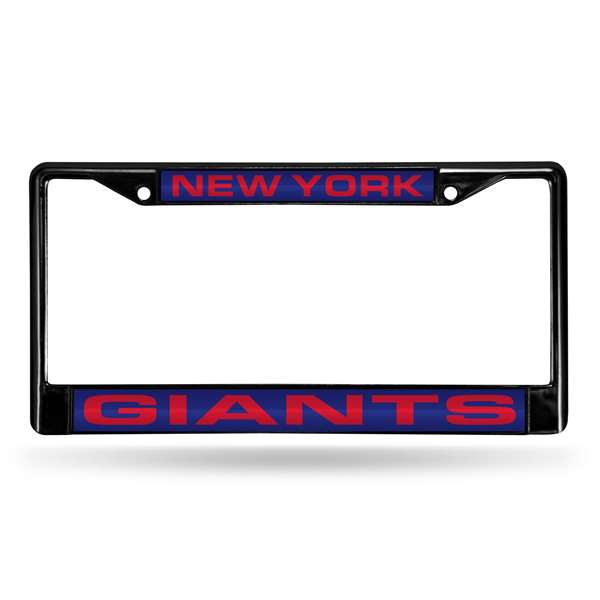 FCLB1401 12 x 6 in. New York Giants Black Laser Chrome License Plate Frame