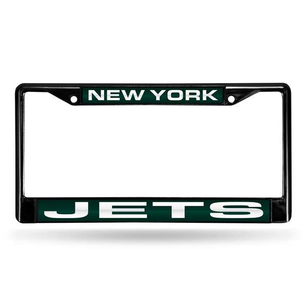 Rico New York Jets Black Laser Chrome License Plate Frame