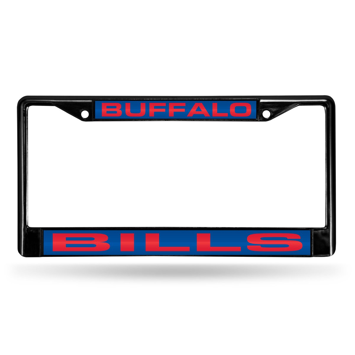 12 x 6 in. Buffalo Bills Black Laser Chrome License Plate Frame