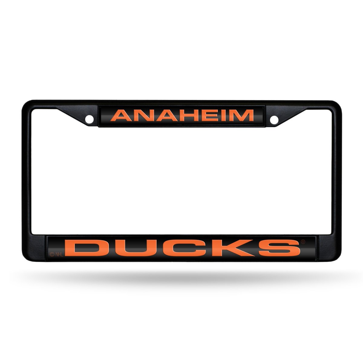 Picture of Rico Industries FCLB9402 12 x 6 in. Anaheim Ducks Black Laser Chrome License Plate Frame
