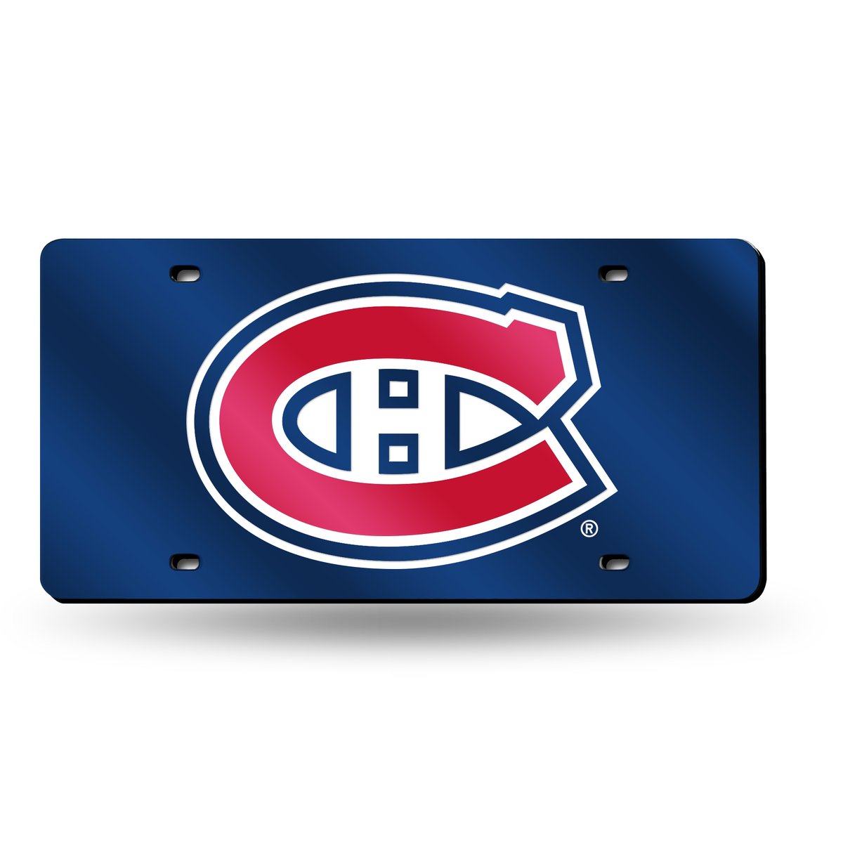 Picture of Rico Industries LZC8201 12 x 6 in. Montreal Canadiens Navy Colored Laser Cut Auto Tag