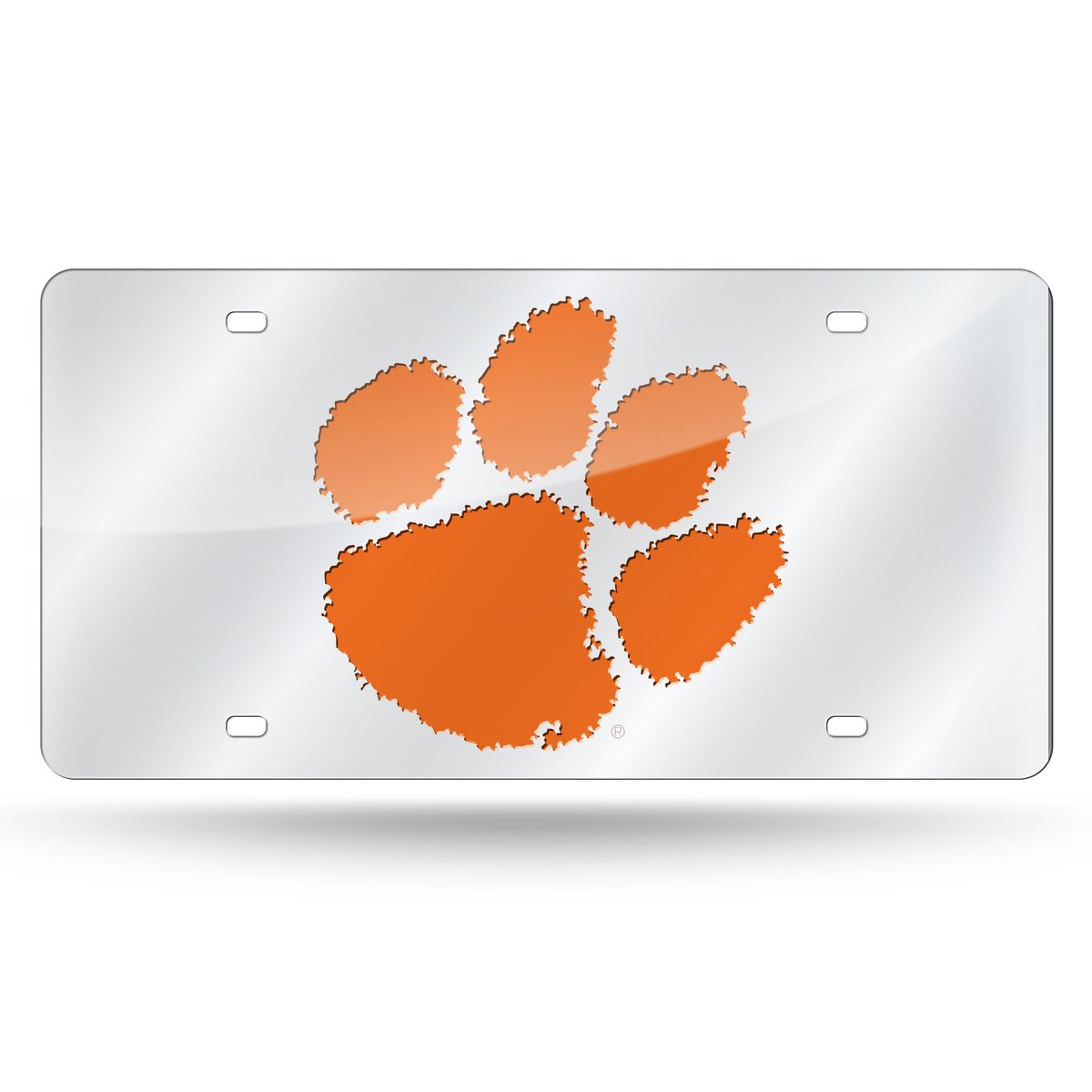 LZS120202 12 x 6 in. Clemson Tigers Silver Laser Cut Tag