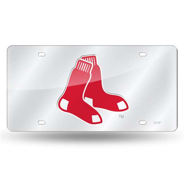 LZS3902 12 x 6 in. Boston Red Sox Silver Laser Cut Tag