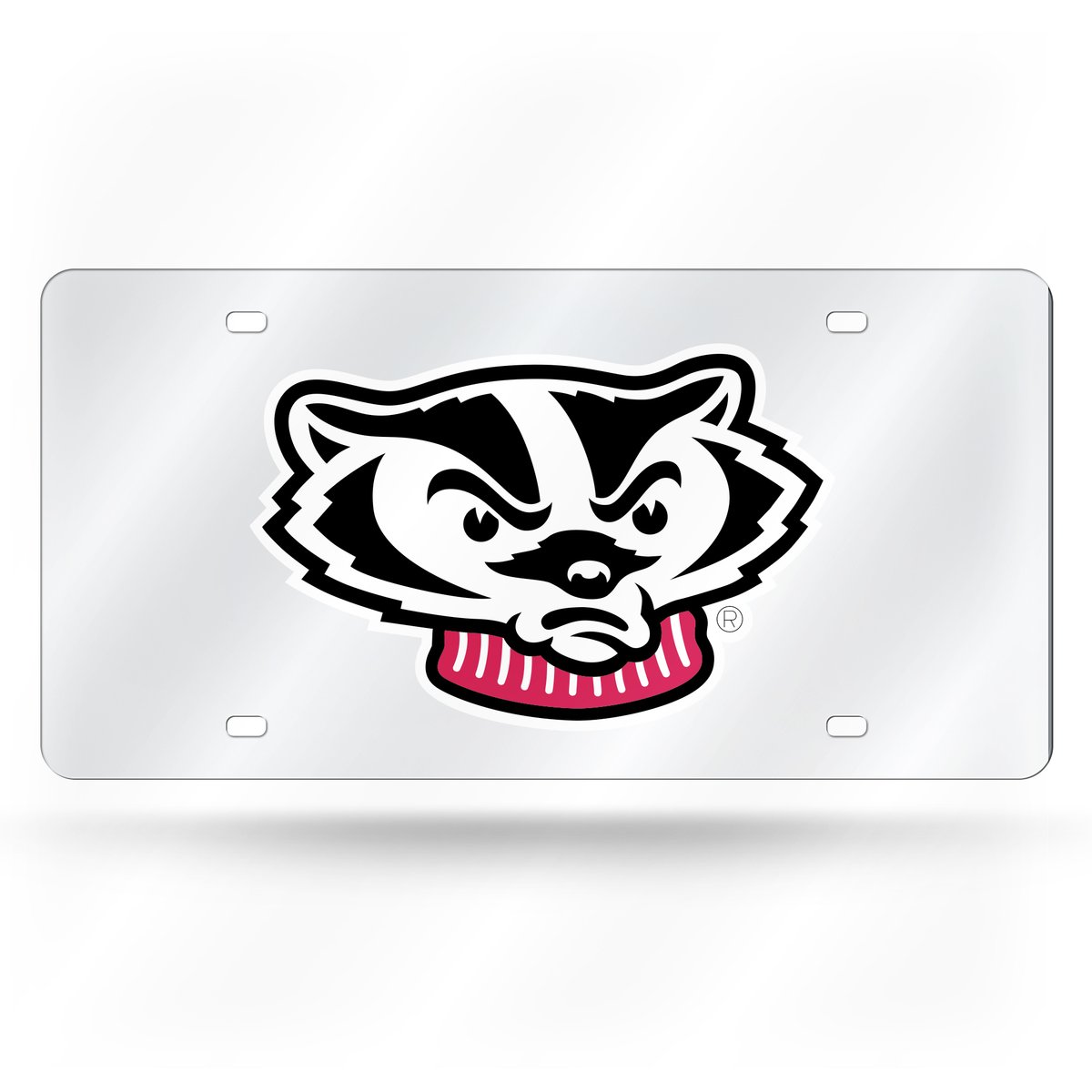 LZS450102 12 x 6 in. Wisconsin Badgers Silver Laser Cut Tag