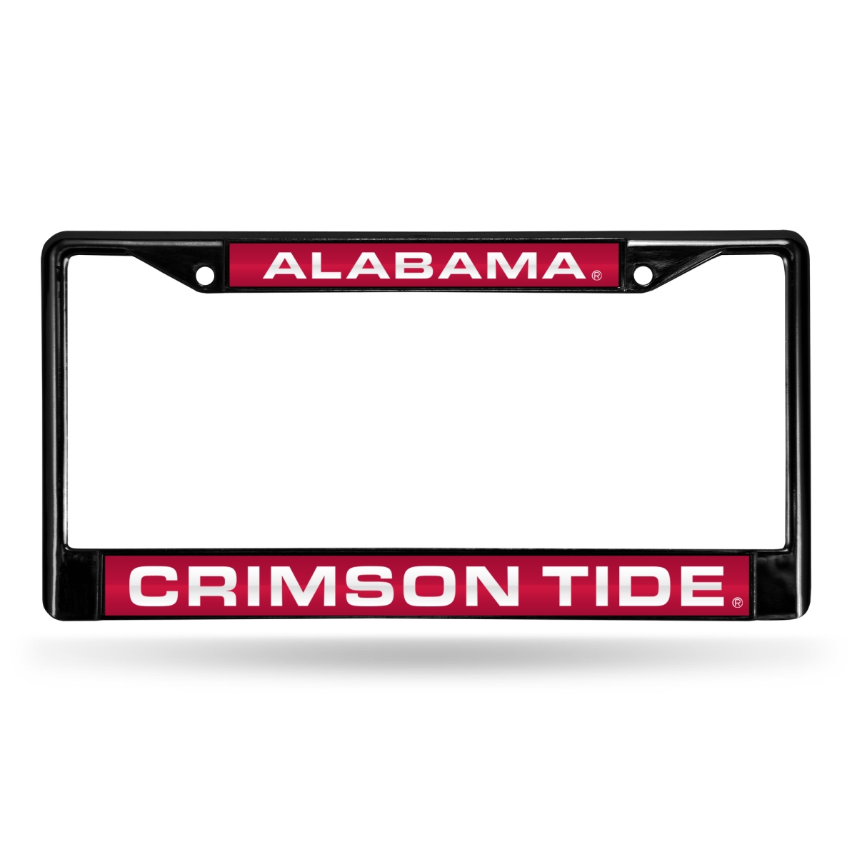 Rico FCLB150101 12 x 6 in. Alabama Crimson Tide Black Laser Chrome License Plate Frame