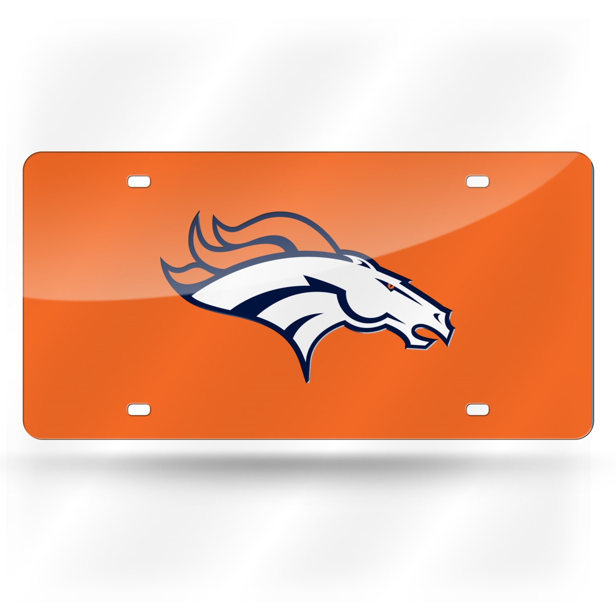 LZC1602 NFL Denver Broncos Laser Tag License Plate, Orange
