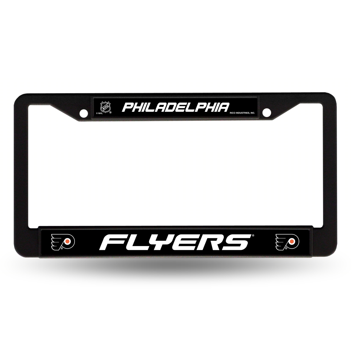 FBC7401 12 x 6 in. NHL Philadelphia Flyers Black License Plate Frame, White