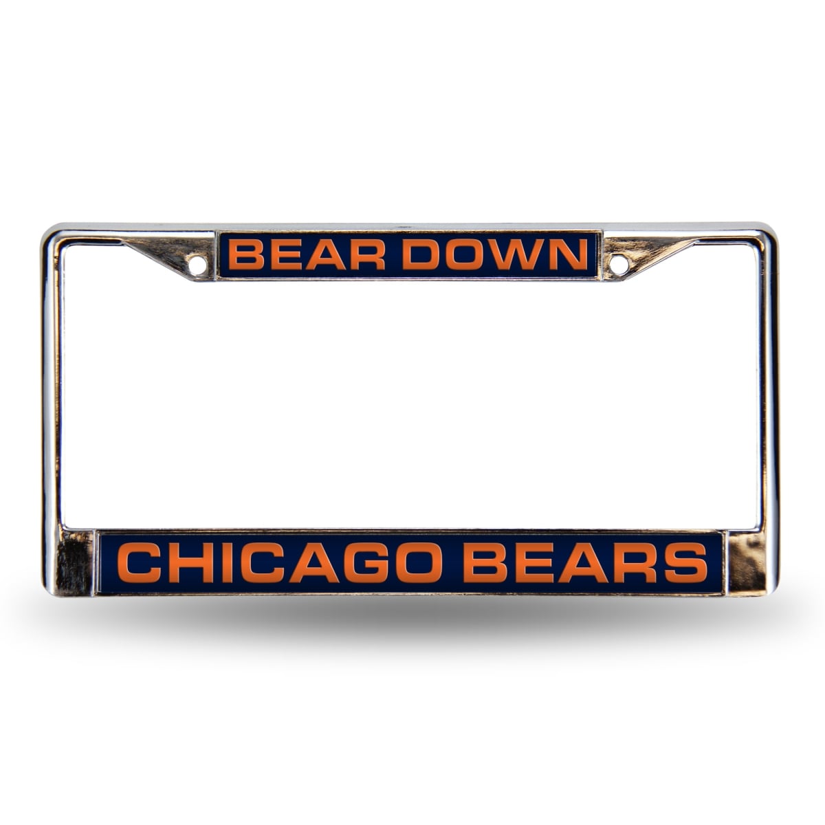 12 x 6 in. NFL Chicago Bears Laser Chrome License Plate Frame, Silver