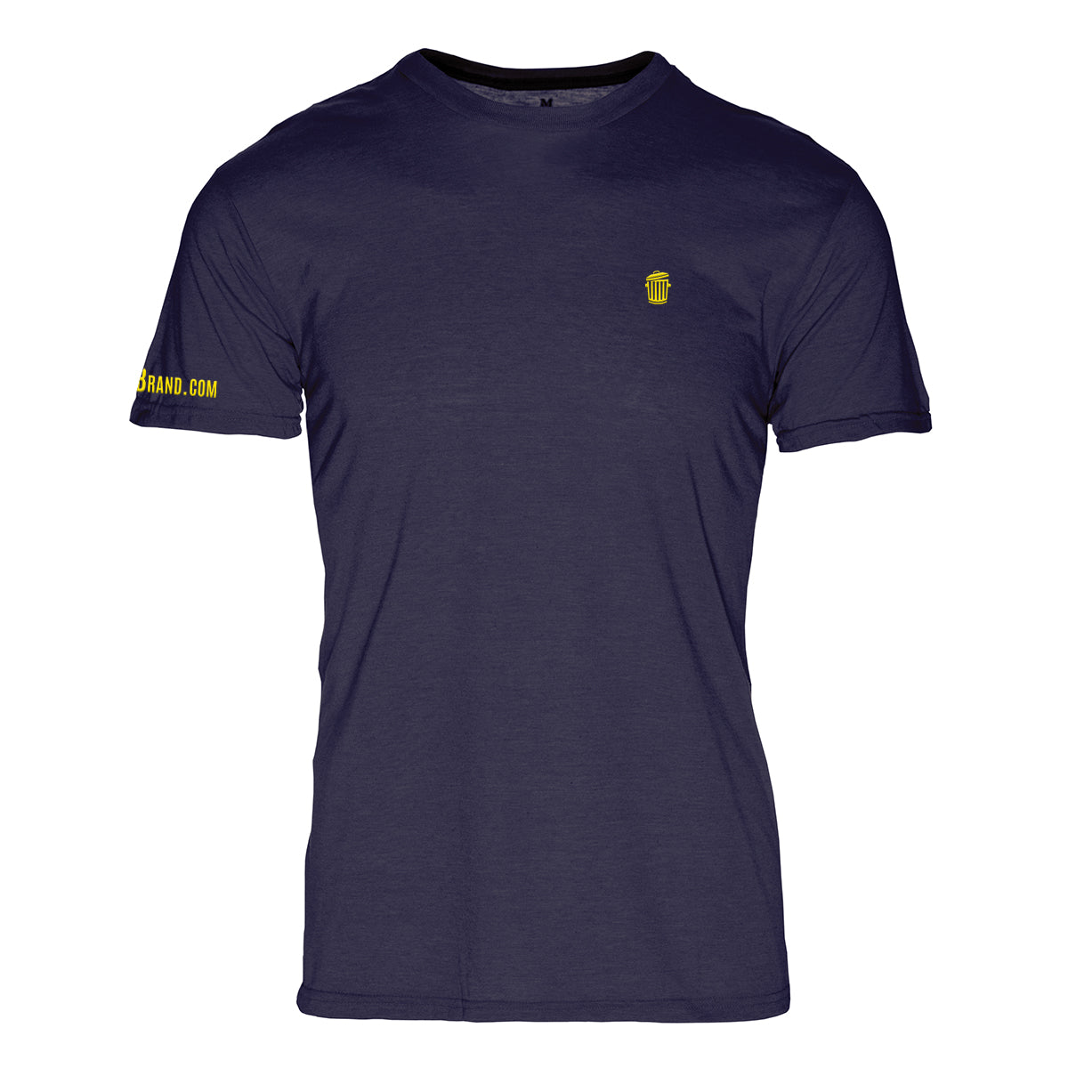 RM101BY-M Triblend Crew T-Shirt for Mens, Navy with Yellow Logo - Medium