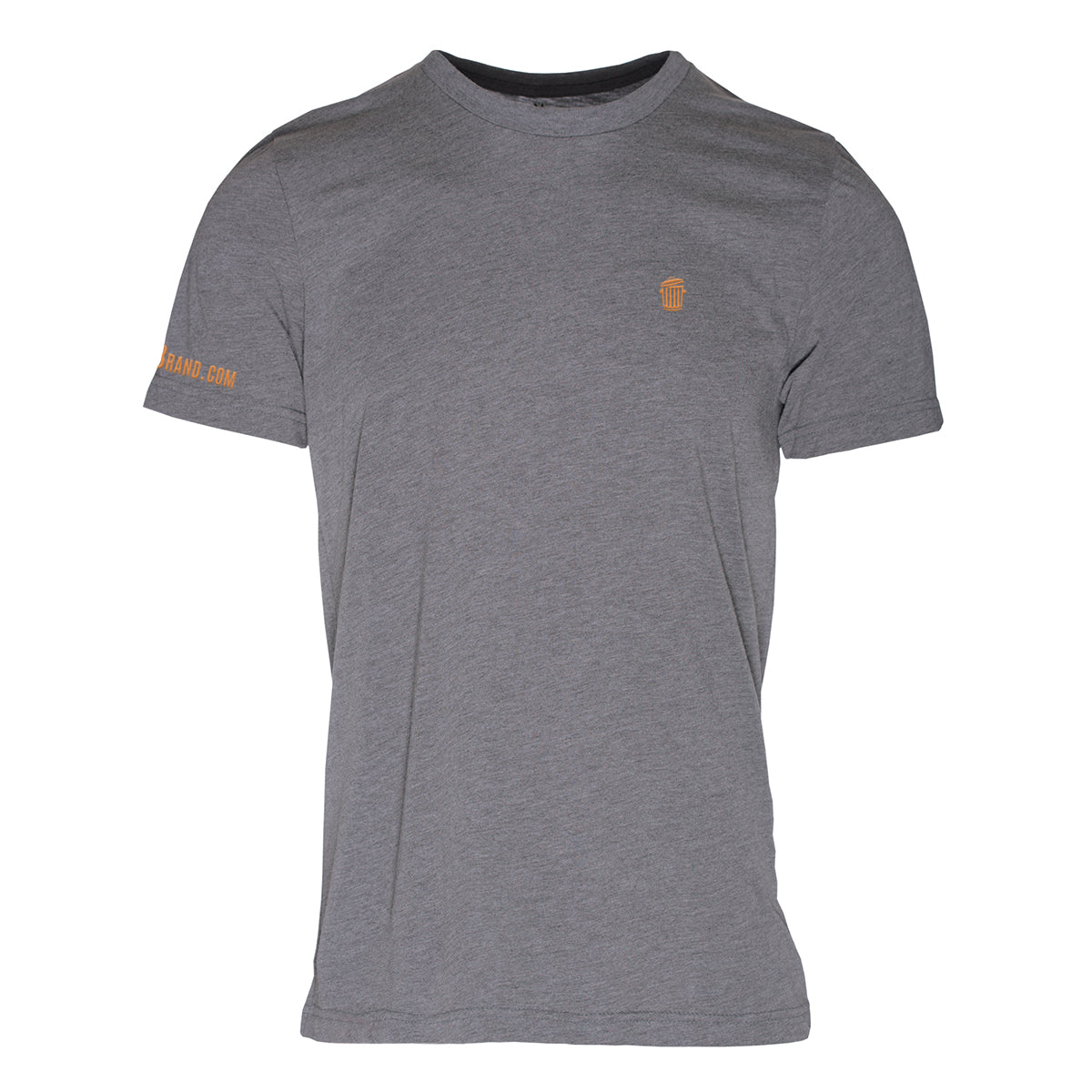 RM101GRO-M Triblend Crew T-Shirt for Mens, Grey with Orange Logo - Medium