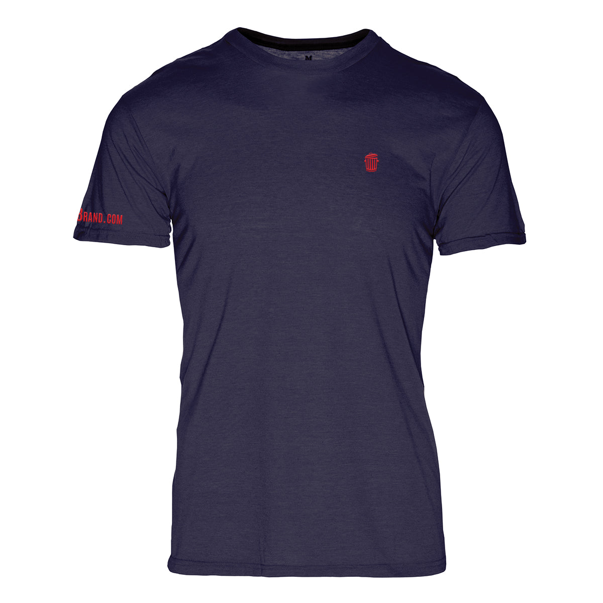 RM101NR-S Triblend Crew T-Shirt for Mens, Navy with Red Logo - Small